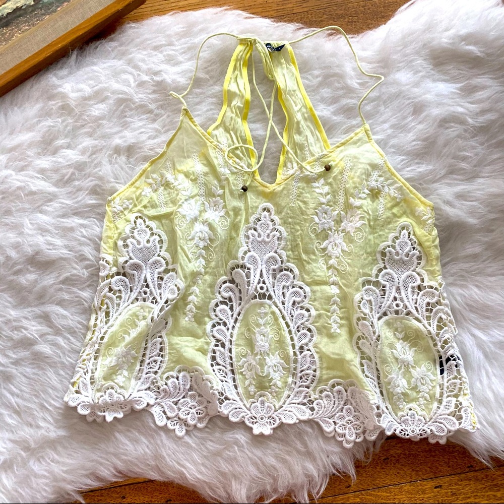 Dolce Vita Embroidered Cropped Tank Top